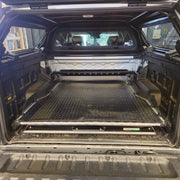Toyota Hilux Sliding Bed Tray Chequer Plate Deck with Load Master Anti-Slip Truck Bed Mat